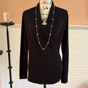 Banana Republic Faux Wrap L/S Pullover Top